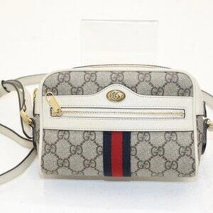 Gucci GG Supreme Mini Ophidia Crossbody Bag - Beige/Red